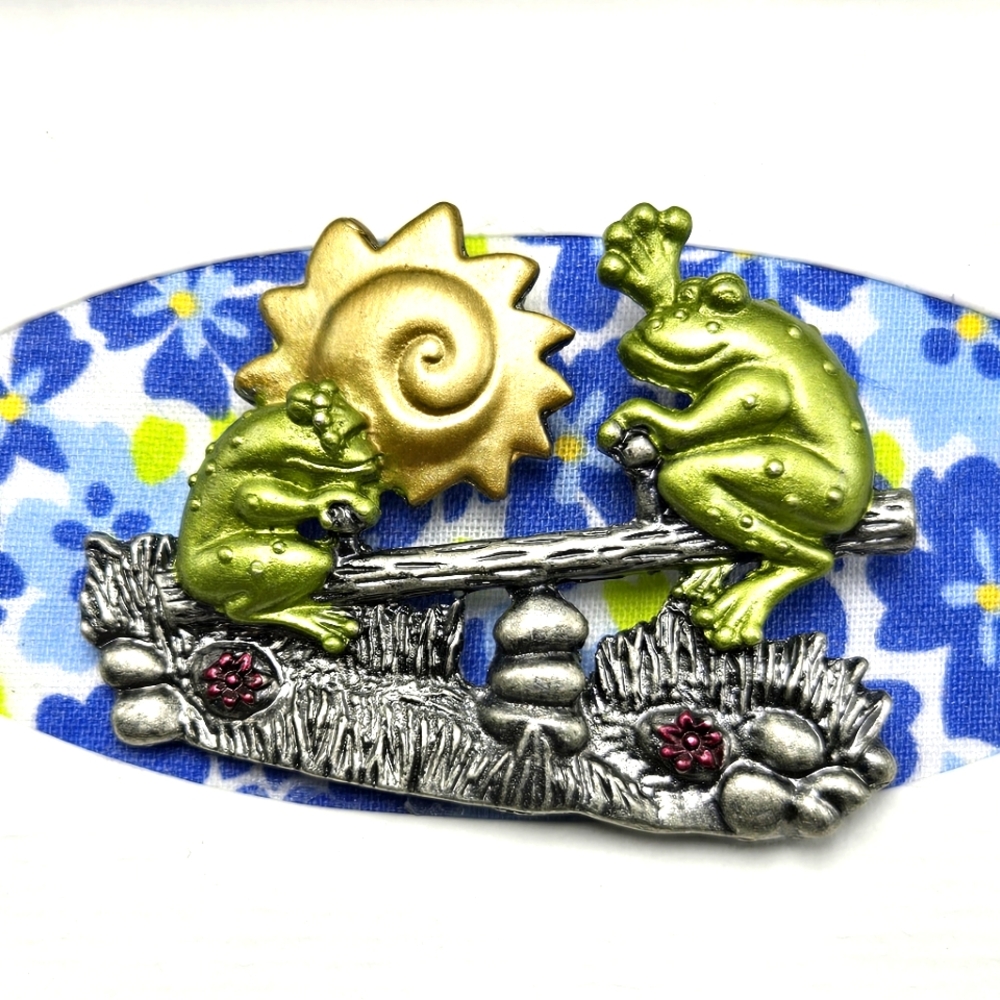 NWT 2007 Patricia Darling Dash Frog Brooch Inspirational Gift Card Lapel Pin VTG